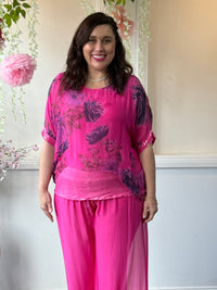 Brooklyn Fuchsia Floral Silk Top