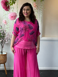 Brooklyn Fuchsia Floral Silk Top