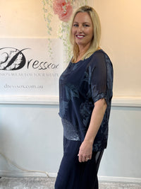 Brooklyn Navy Floral Silk Top