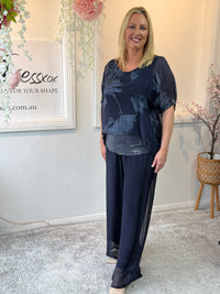 Brooklyn Navy Floral Silk Top