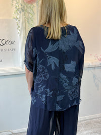 Brooklyn Navy Floral Silk Top