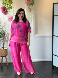 Brooklyn Fuchsia Floral Silk Top