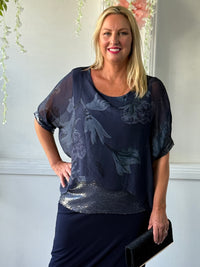 Brooklyn Navy Floral Silk Top