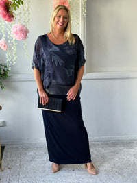 Conny Navy Jersey Skirt
