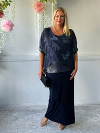 Brooklyn Navy Floral Silk Top