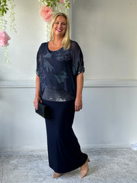 Brooklyn Navy Floral Silk Top