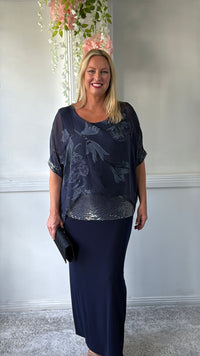 Brooklyn Navy Floral Silk Top