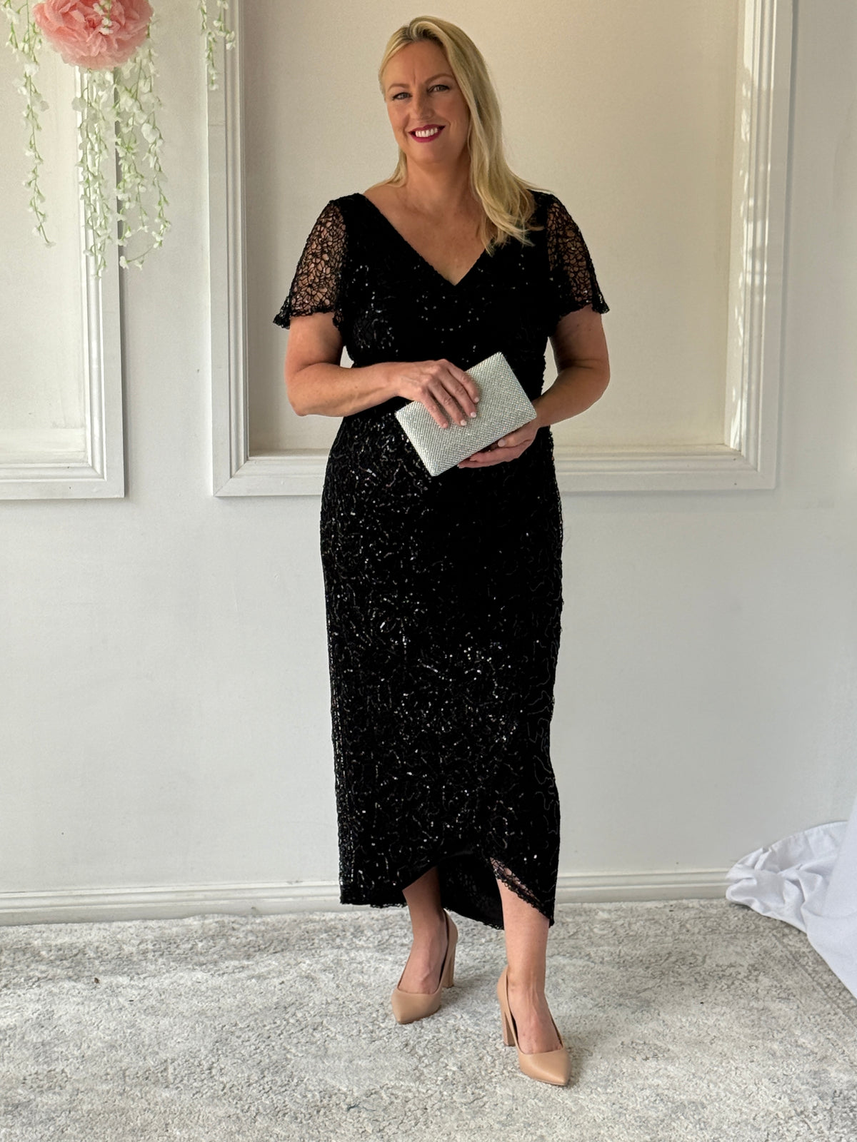 Bryce Black Sequin Gown