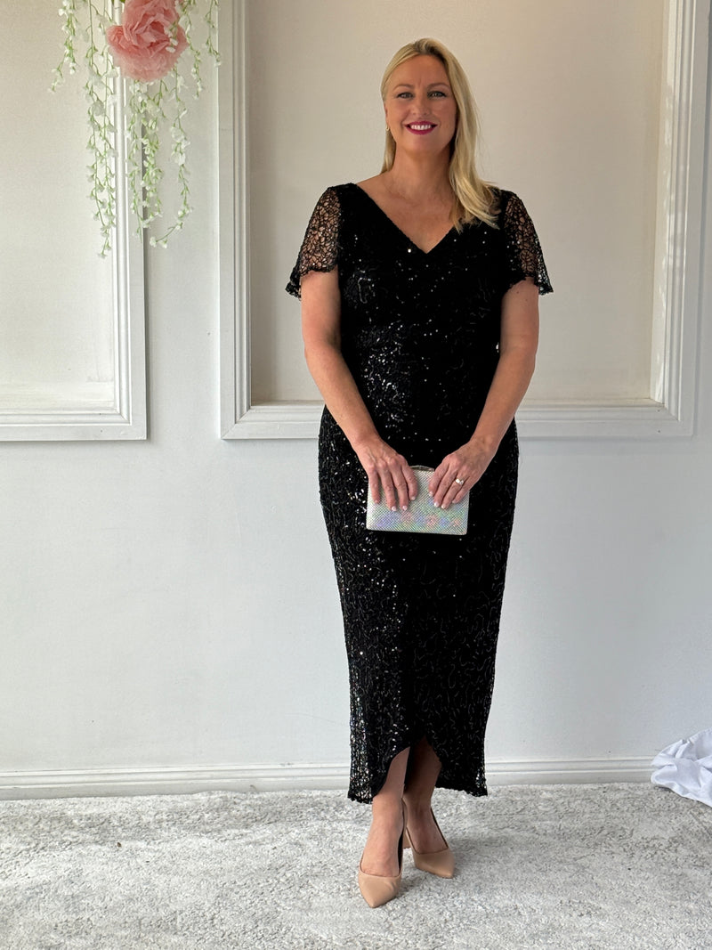 Bryce Black Sequin Gown