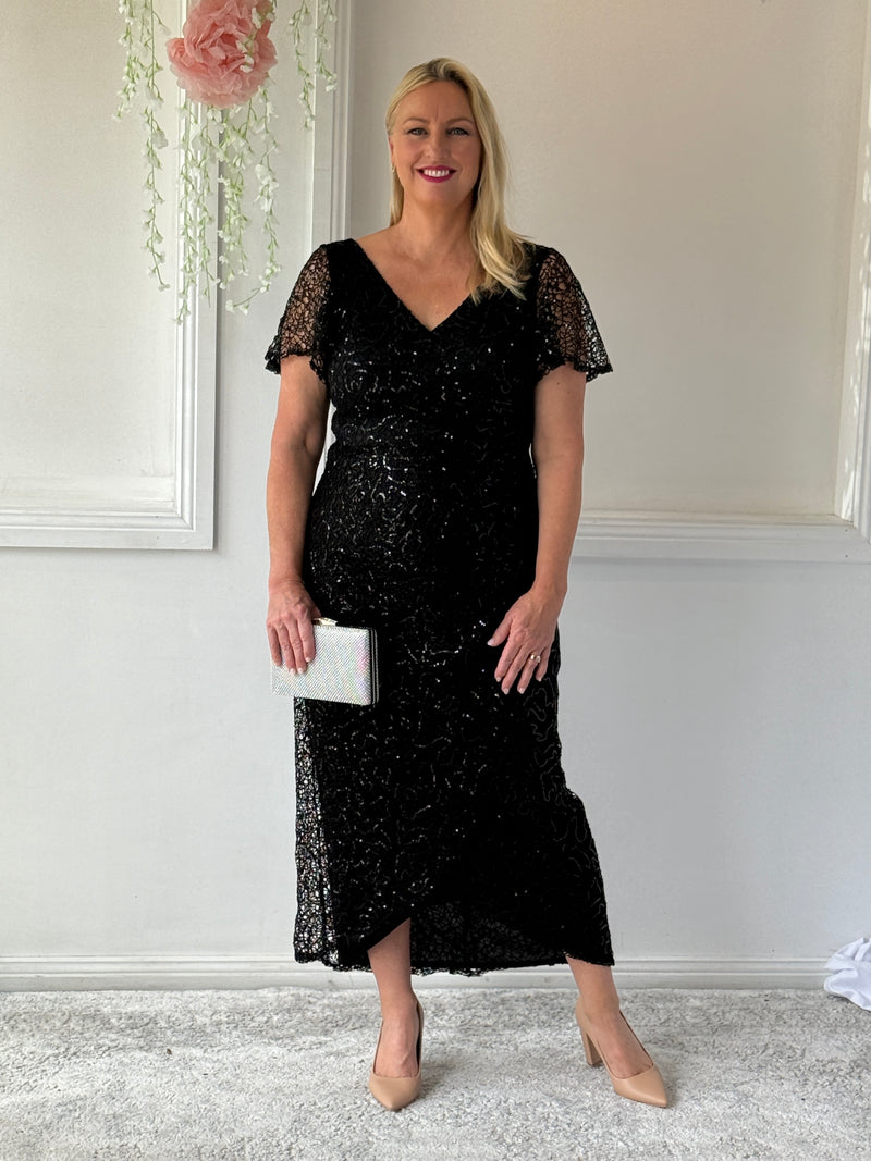 Bryce Black Sequin Gown