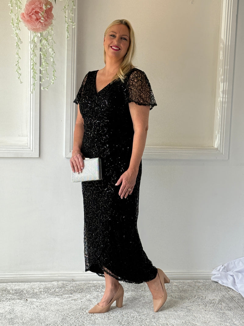 Bryce Black Sequin Gown