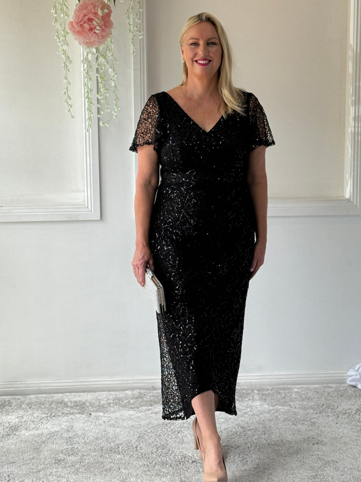 Bryce Black Sequin Gown