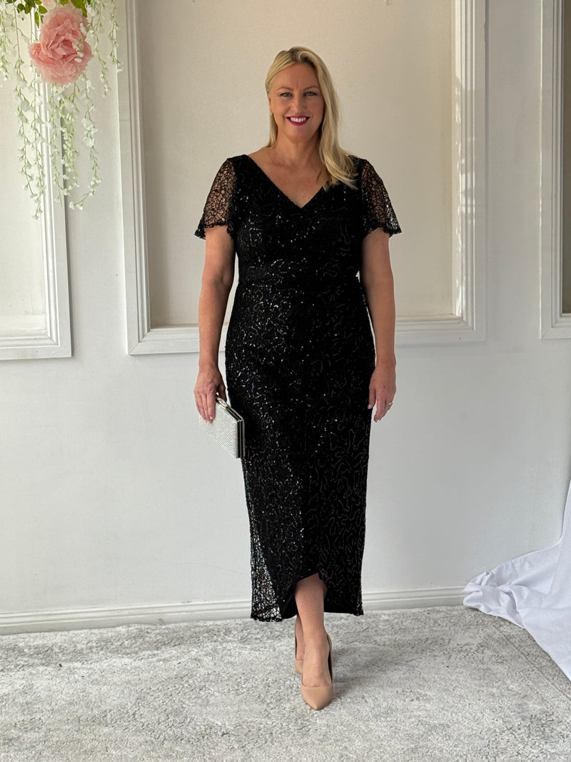 Bryce Black Sequin Gown
