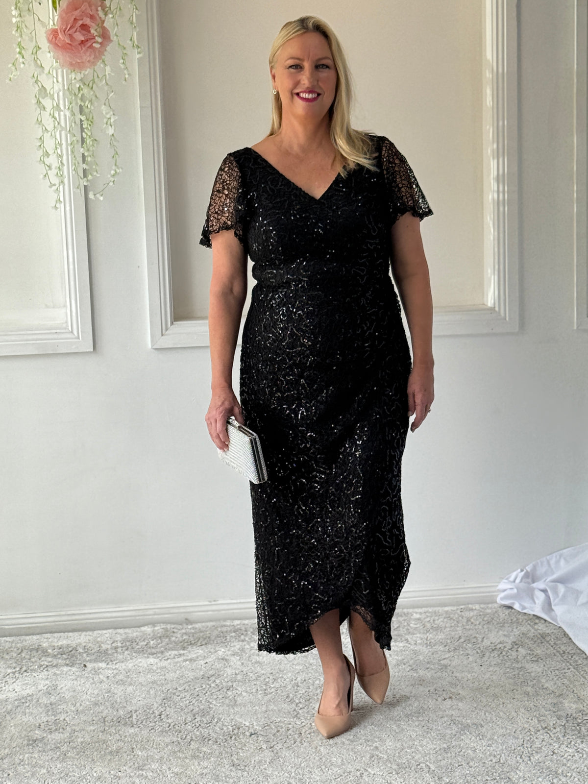 Bryce Black Sequin Gown