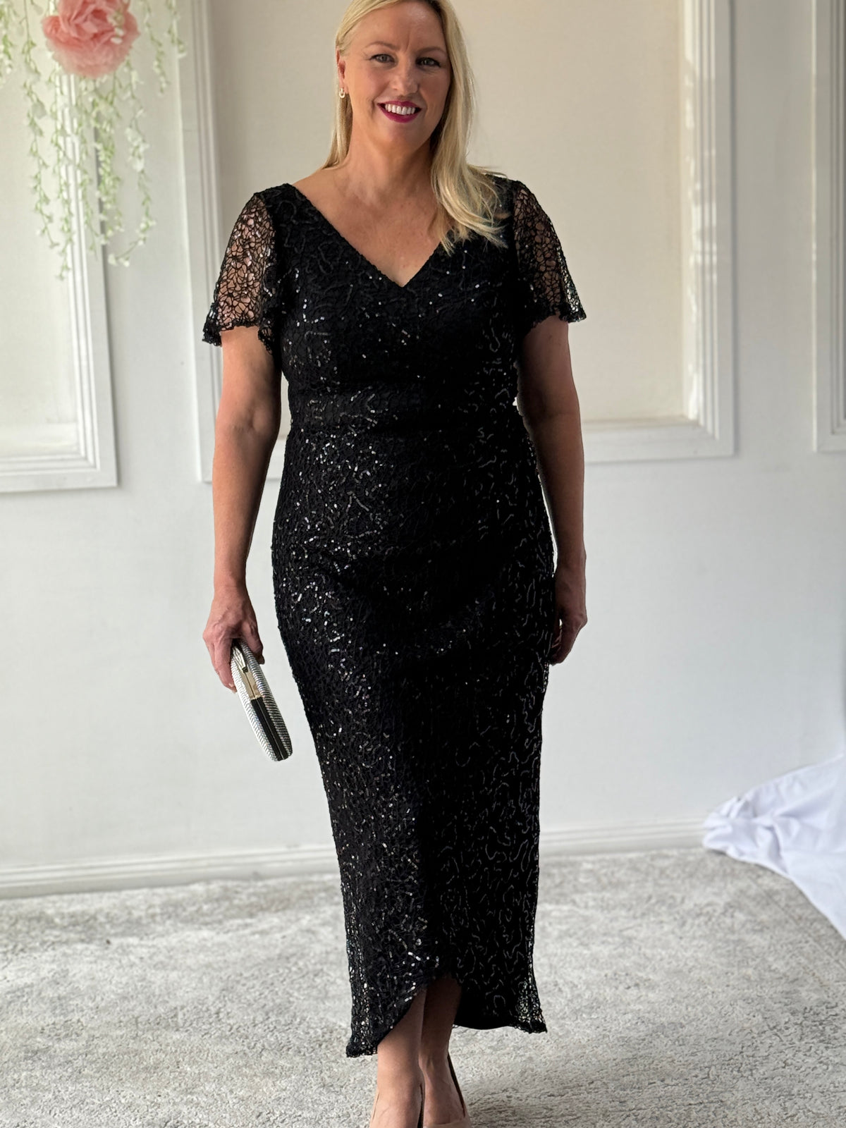 Bryce Black Sequin Gown