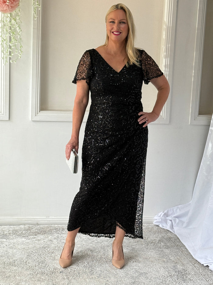 Bryce Black Sequin Gown