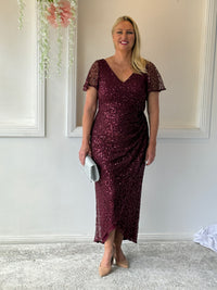 Bryce Burgundy Sequin Gown