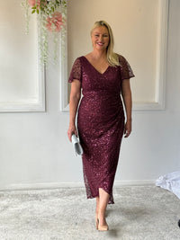 Bryce Burgundy Sequin Gown