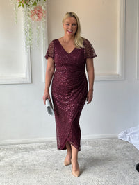 Bryce Burgundy Sequin Gown