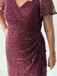 Bryce Burgundy Sequin Gown