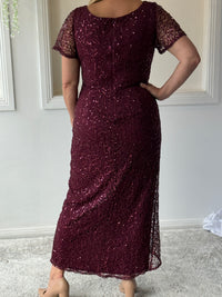 Bryce Burgundy Sequin Gown