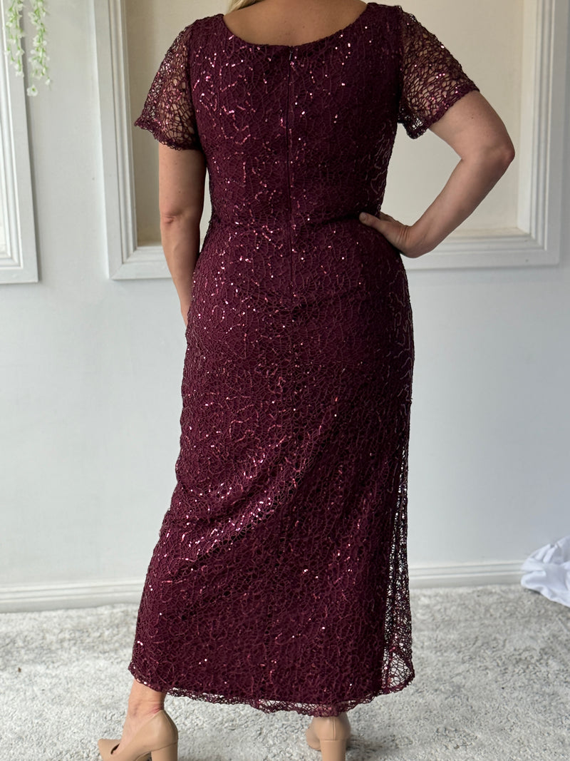Bryce Burgundy Sequin Gown