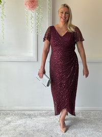 Bryce Burgundy Sequin Gown