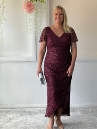 Bryce Burgundy Sequin Gown