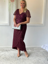 Bryce Burgundy Sequin Gown