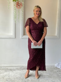 Bryce Burgundy Sequin Gown