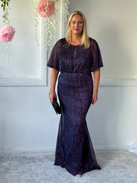 Reagan Purple Shimmer Evening Gown