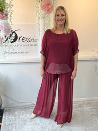 Fort Burgundy Silk Pants