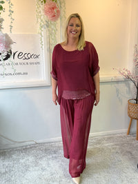 Fort Burgundy Silk Pants