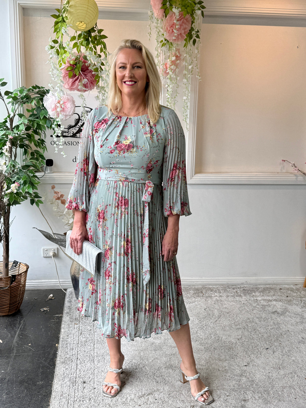 Cantina Soft Pastel Pleated Dress
