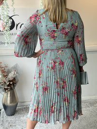 Cantina Soft Pastel Pleated Dress
