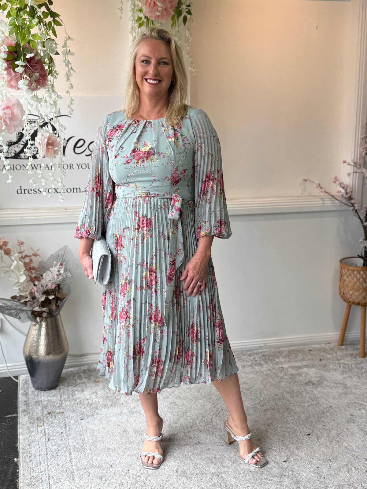 Cantina Soft Pastel Pleated Dress