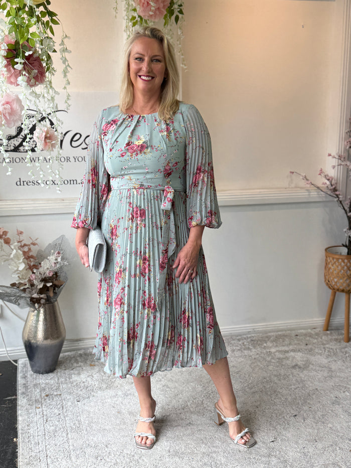 Cantina Soft Pastel Pleated Dress