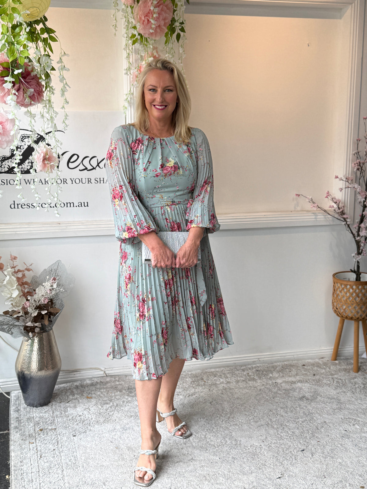 Cantina Soft Pastel Pleated Dress