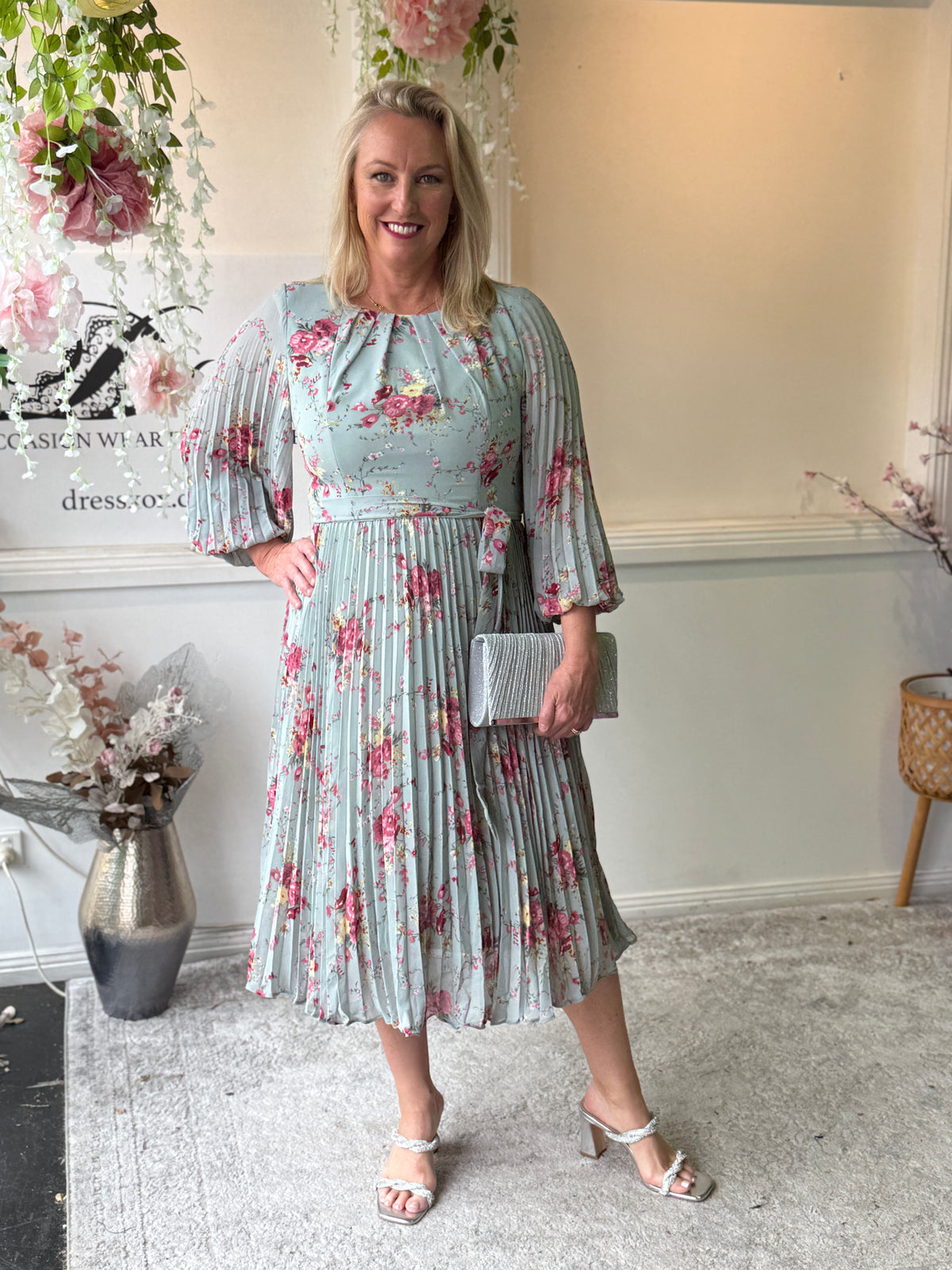Cantina Soft Pastel Pleated Dress