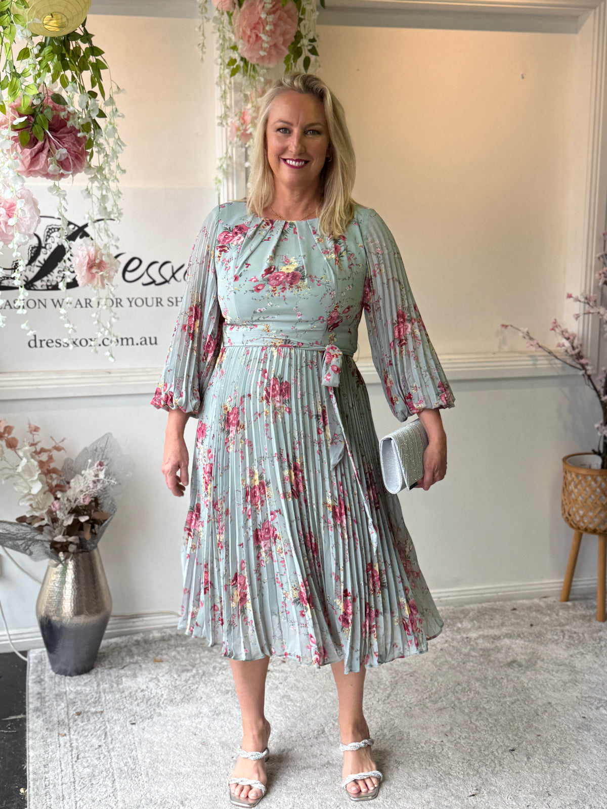 Cantina Soft Pastel Pleated Dress