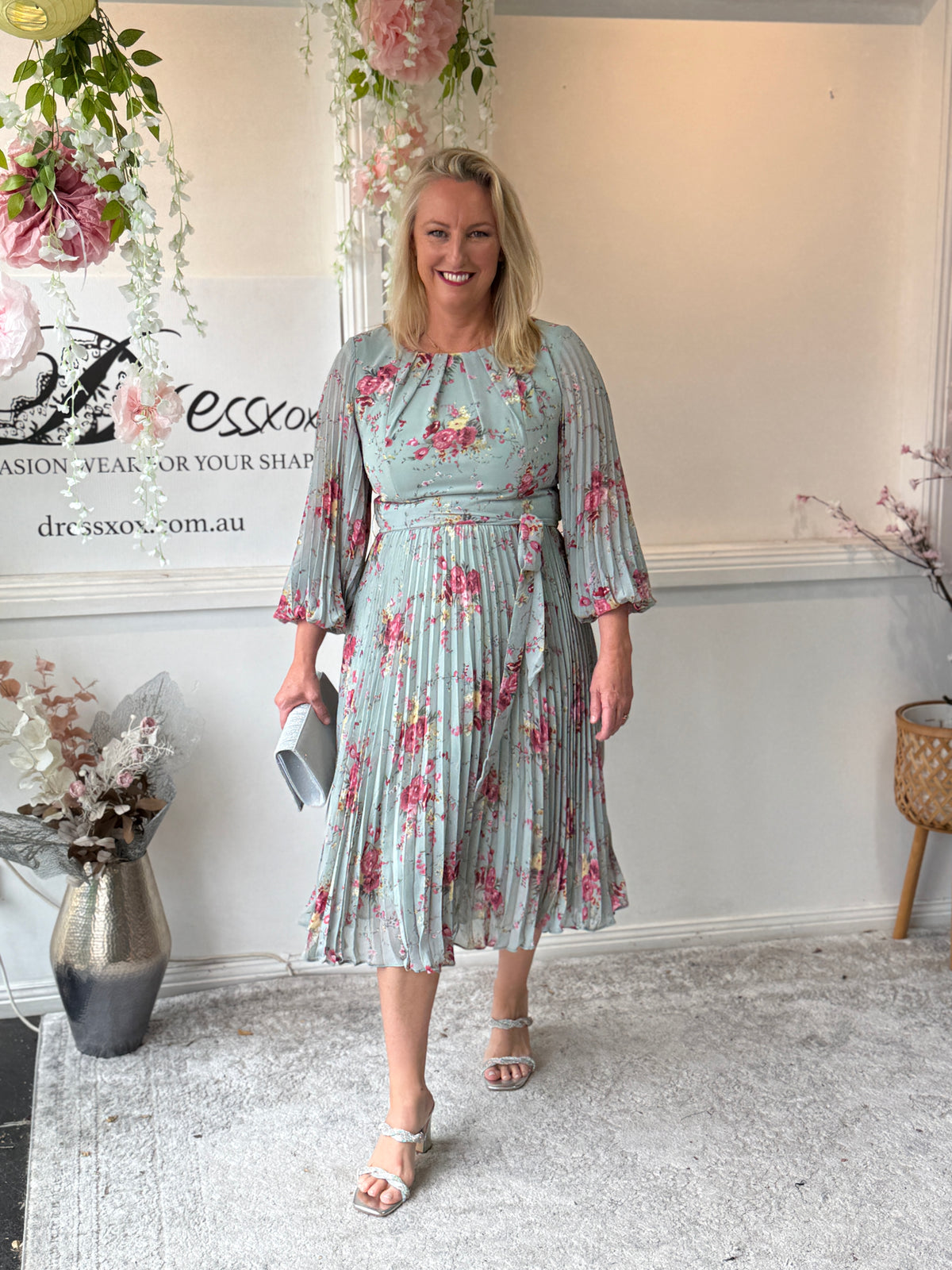 Cantina Soft Pastel Pleated Dress