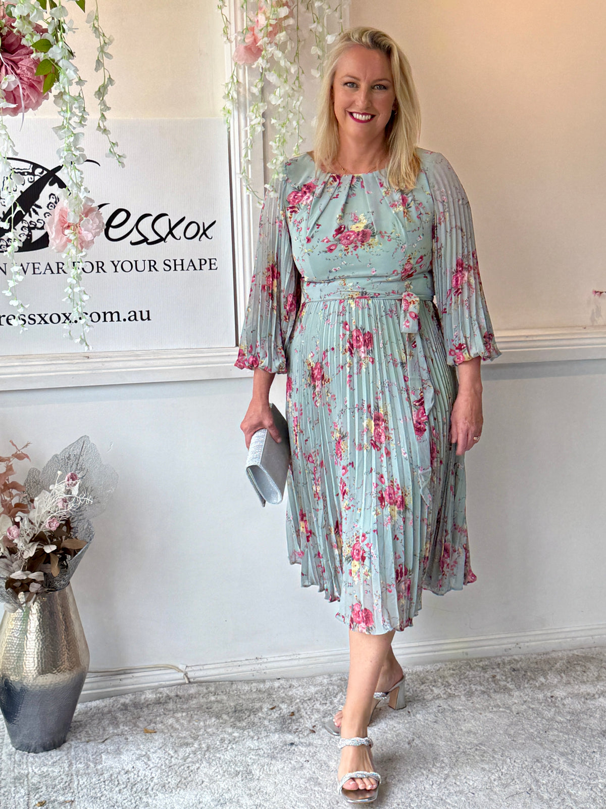 Cantina Soft Pastel Pleated Dress