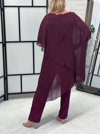 Cara Burgundy Elegant Jumpsuit