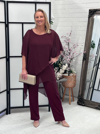 Cara Burgundy Elegant Jumpsuit