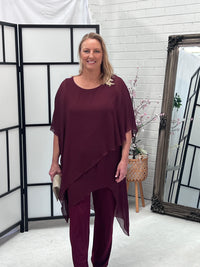Cara Burgundy Elegant Jumpsuit