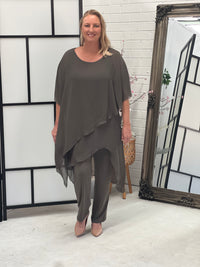 Cara Khaki Elegant Jumpsuit