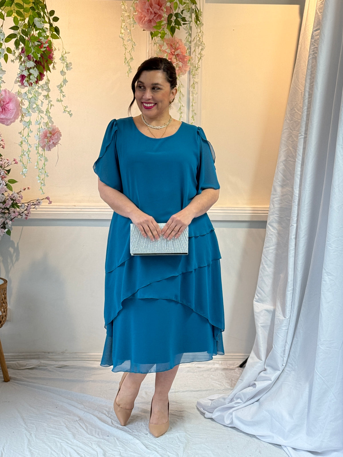 Charlotte Teal Evening Dress