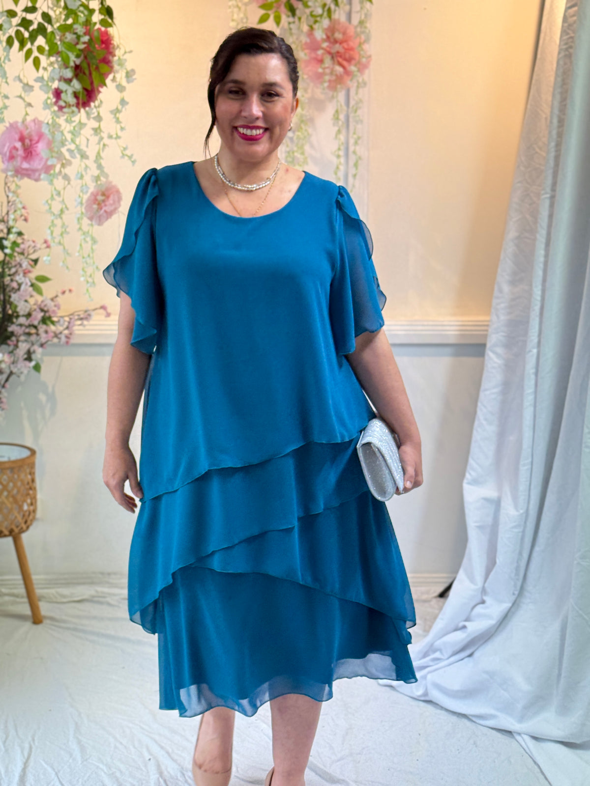 Charlotte Teal Evening Dress