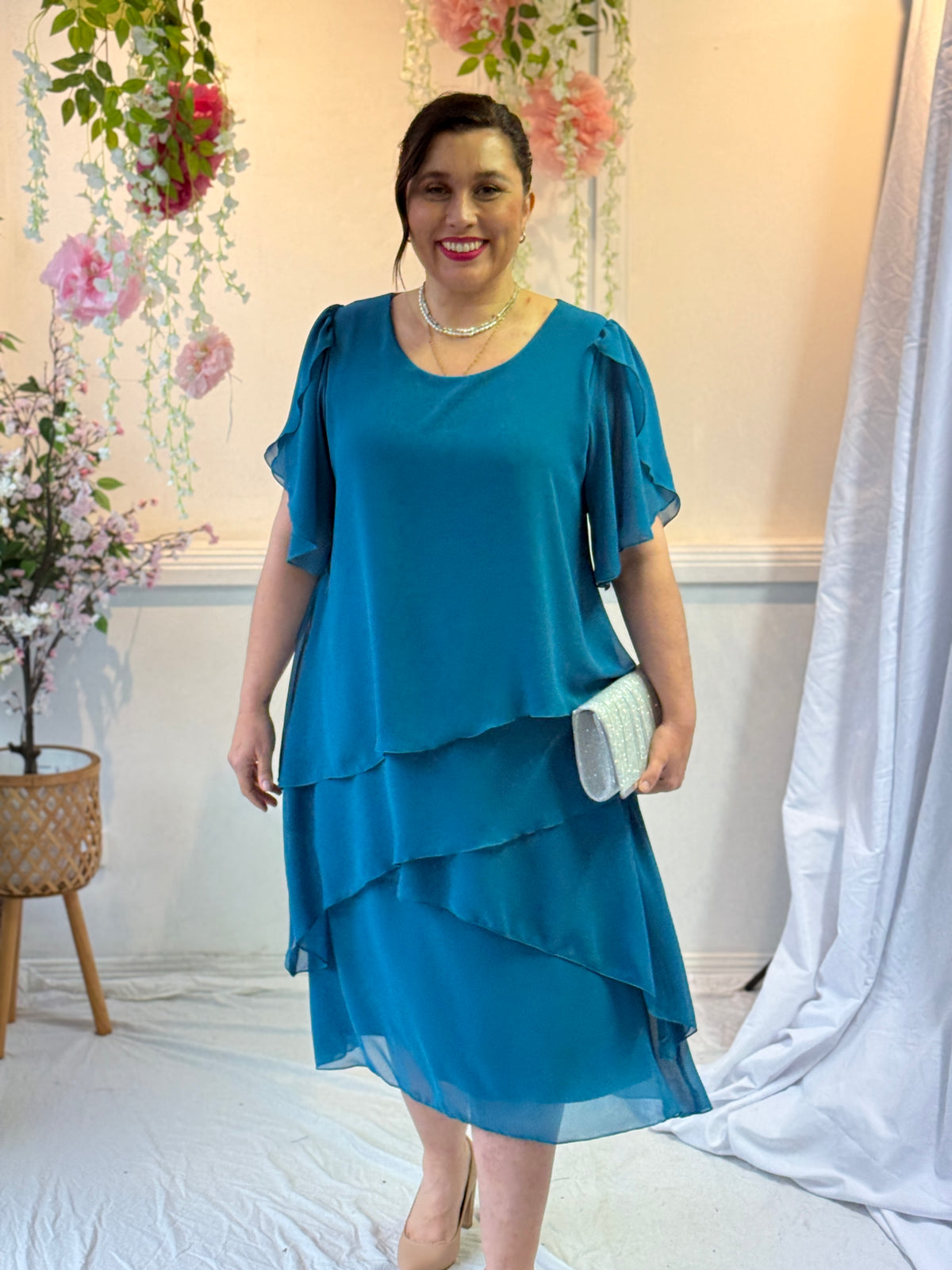 Charlotte Teal Evening Dress