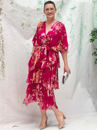 Clara Fuchsia Silk Dress